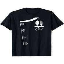 Men's Chef Jacket Graphic T-Shirt - Black With White Chef Text - Cooking Apparel For Culinary Students, Chefs - Regular Fit Short Sleeve Shirt - Easy Care Chef Outfit, Chef Accessories, Casual Wear, Relaxed Fit Shirt, Easy Care Fabric, Kitchen Clothing, Retro Style, Breathable Material, Printed Tee, Home Cooks - 黑色 - 查看 1