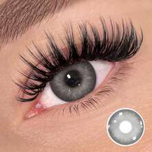 1副灰色软性隐形眼镜，14.5毫米，自然色，年抛型，适合万圣节角色扮演 - 灰色 - 查看 4