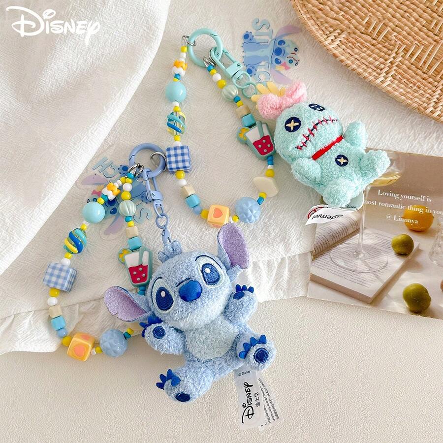 Disney 迪士尼授权可爱史迪奇毛绒玩具钥匙扣，创意挂绳，腕带玩偶，儿童节/生日礼物 - 彩色 - 查看 1