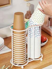 1pc Luxury Paper Cup Holder, Disposable Cup Organizer, Water Dispenser Cup Rack, Tabletop Paperless Easy Cup Holder, Cup Dispenser, Creative Cup Rack, Hygienic, Tidy - Multicolor - View 11