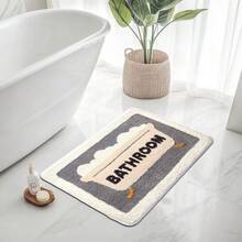 Alfombra de baño con diseño de dibujos animados - Alfombra suave y esponjosa con estampado floral, material de lana sintética, súper absorbente, de secado rápido, gruesa y antideslizante - Felpudo de entrada - Dibujos animados lindos - Ver 8