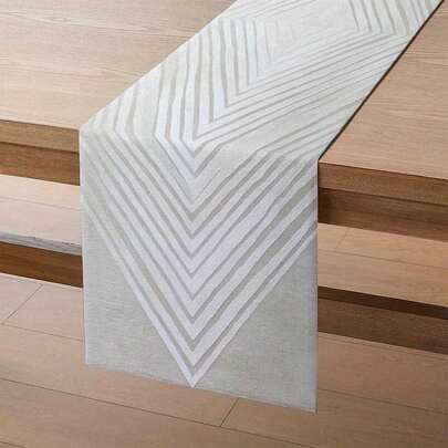 1pc Minimalist Geometric Abstract Art Table Runner, Modern Art Rectangle Dresser Scarf, Suitable For Holiday Party, Restaurant, Kitchen Decor, Home Dining Table Setting And Gift Idea, Fashionable Style