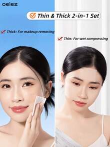 600片超薄卸妆棉，方形面部唇眼卸妆棉，指甲油卸妆棉，无纺布材质，柔软无绒，圆形可重复使用，竹纤维面部卸妆棉 - 查看 4