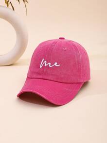 1pc Popular Letter ME Embroidered Washed Baseball Cap, Unisex Outdoor Sun Protection Baseball Cap - Me - View 13