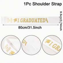 1pc Class Of 2026 Graduation Sash, "I GRADUATED" School Party/Celebration Ceremony Accessory, Photo Prop,Graduaion Gifts - Multicolor - View 13