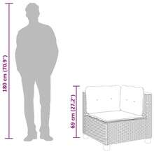 vidaXL Garden Corner Sofa With Cushions, Beige Poly Rattan - Beige - View 4