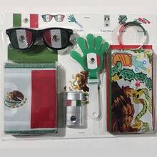 1 Set Bufanda y Brazalete con Banderas Nacionales de USA, Canadá y México para la Copa Mundial 2026, Suministros de Fiesta de Animación de Fans, Pintura Facial - Multicolor - Ver 6