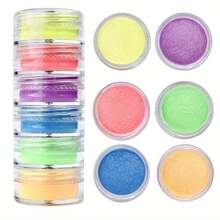 6 couleurs/set Nouveau kit de fabrication de bijoux, poudre de perle, résine, poudre minérale de mica, résine époxy, bijoux de bougie 6 couleurs - Ensemble de 6 poudres de teinture de couleur - Voir 8