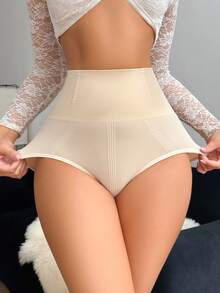1pc Seamless Shapewear Thong Panties For Women - Apricot - View 1