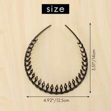 SODIAL(R) Plastic Teeth Comb Hairband Hair Hoop Headband Black For Woman - A - View 6