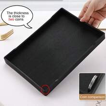 1个黑色塑料托盘，轻便不易碎，适用于餐厅、早餐、晚餐、饮料、厨房、客厅等场合。 - 查看 4