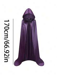 Áo choàng trùm đầu Halloween, Áo choàng phù thủy màu đen mềm mại dành cho cả nam và nữ, Trang phục cosplay, Đồ dùng tiệc tùng, Trang trí ngày lễ - 1 cái - Xem 12