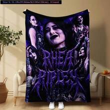Rhea Ripley  Wrestler Metal Theme Flannel Blanket, Modern Dark Art Design With Rhea Ripley Portrait & Metal Aesthetic, Ultra Soft Cozy Plush Warm Lightweight Throw For Couch, Sofa, Bed, Chair, Living Room, Bedroom Decor, Travel, Camping, All Seasons, Hypoallergenic, Non-Shedding, Machine Washable, Ideal Saint Patrick's Day, Easter, Spring Gift For Men, Women, Teens, Wrestling Fans, Metal Music Lovers, 50x60 Inches - Đầy màu sắc - Xem 4