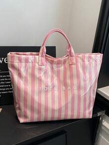 时尚学院风大容量手提包 - 采用轻质PVC和牛皮纸制成，魔术贴封口，是女士的时尚之选 - 彩色 - 查看 4