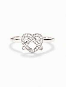 1pc S925 Sterling Silver Sweet Heart Shaped Ring, Fashionable Unique Elegant Finger Ring For Women - Silver - View 5