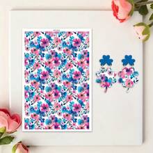 Floral Pattern Clay Transfer Paper For Polymer Bohemian Leaves Clay Transfer Retro Water Transfer Sheets Jewelry Making Earrings DIY Polymer Enamel Pottery Enamel Tools Art - 1Pc - View 29