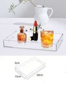 1pc Acrylic Tray, Transparent Fruit Plate, High-End Hotel Home Use Storage Organizer, Acrylic Cosmetic Box - Clear - View 12