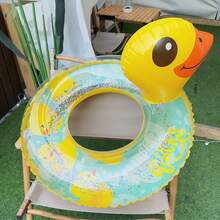 A Small Yellow Duck Swimming Ring With A Cute Design, Suitable For Children Aged 4-9. - Yellow - View 6