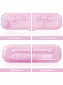 1个便携式通用电动牙刷收纳盒，半透明牙刷架，防尘牙刷盖，牙膏/牙刷盒，适合居家日常使用、商务旅行、户外旅行和露营、浴室装饰、返校季、夏季旅行配件、浴室小工具、浴室配件、家居用品、个人护理收纳、旅行必备品 - 彩色 - 查看 8