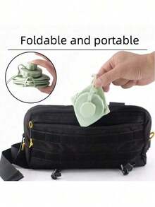 1pc 600ml Silicone Folding Bottle Adult Portable Reusable Plastic Cups Outdoor Travel Gym Water Bottle Motivational Drinking Bottle 7WDC - 粉色 - 查看 6
