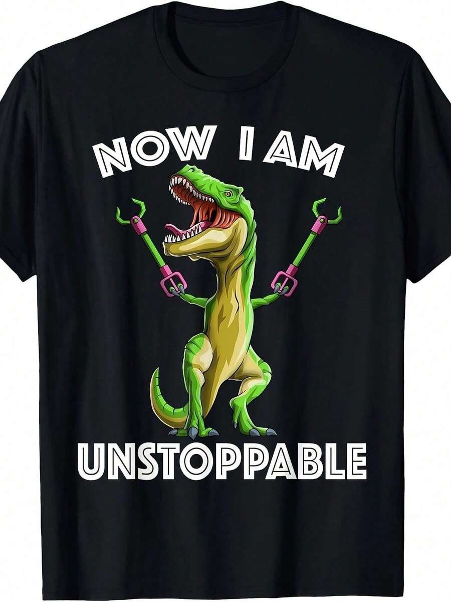 Ahora Soy Inparable: Camiseta Divertida de Tiranosaurio Rex, Regalo de Dinosaurio - Negro - Ver 1