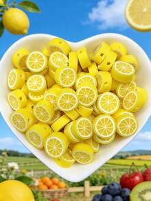 100/200/500/1000pcs Soft Polymer Clay Strawberry, Fruit, Lemon Slice Beads | DIY Jewelry Making, Bracelet & Accessory Spacer Beads, Citrus Themed Craft Supplies - Multicolor - View 12