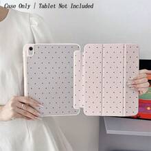 1pc Book-Style Pink & Gray Polka Dot Protective Case - Flip Cover Design With Multi-Angle Stand, Minimalist Polka Dot Pattern Protective Case With Pencil Slot, Compatible With  10.9/10.2/Air 5th Gen/Pro 11/10th Gen/9.7/Air 2/ (7th Gen)/ (8th Gen)/ Air 4/5/ Pro 11/ 10th Gen 10.9" 2022/ Air 13" (M3 2025) - 查看 2