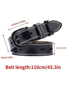 女士腰带，针扣，简约多用途，韩式精致装饰，韩版，休闲真皮腰带，时尚牛仔腰带 - 彩色 - 查看 3