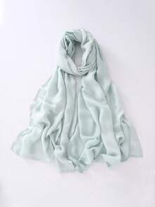 1pc Cotton Solid Color Scarf Shawl, Versatile Women's Beach Cover-Up, Lightweight & Soft, Classic Scarf/Shawl/Blanket, Large Size Suitable For Evening Dress Party, Travel, Office, Wedding - Multicolor - View 42
