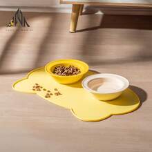 shuo ni mao yi 硅胶宠物喂食垫，猫狗粮碗垫，采用硅胶材质，猫头设计，非常适合宠物使用。 - 彩色 - 查看 4