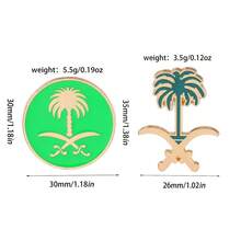 New Plant Tree Metal Badge National Flag Brooch, Fashion Apparel Accessory - Multicolor - View 4