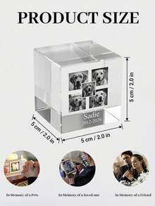 Multi-Image Pet Crystal Carved Decoration, Dog Cat Multi-Image Memorial Crystal, Pet Owner, Pet Lover, Mourner, Gift Buyer, Pet Memory, Gift Giving, Pet Memorial Day, Pet Anniversary - 5 Photos - View 4