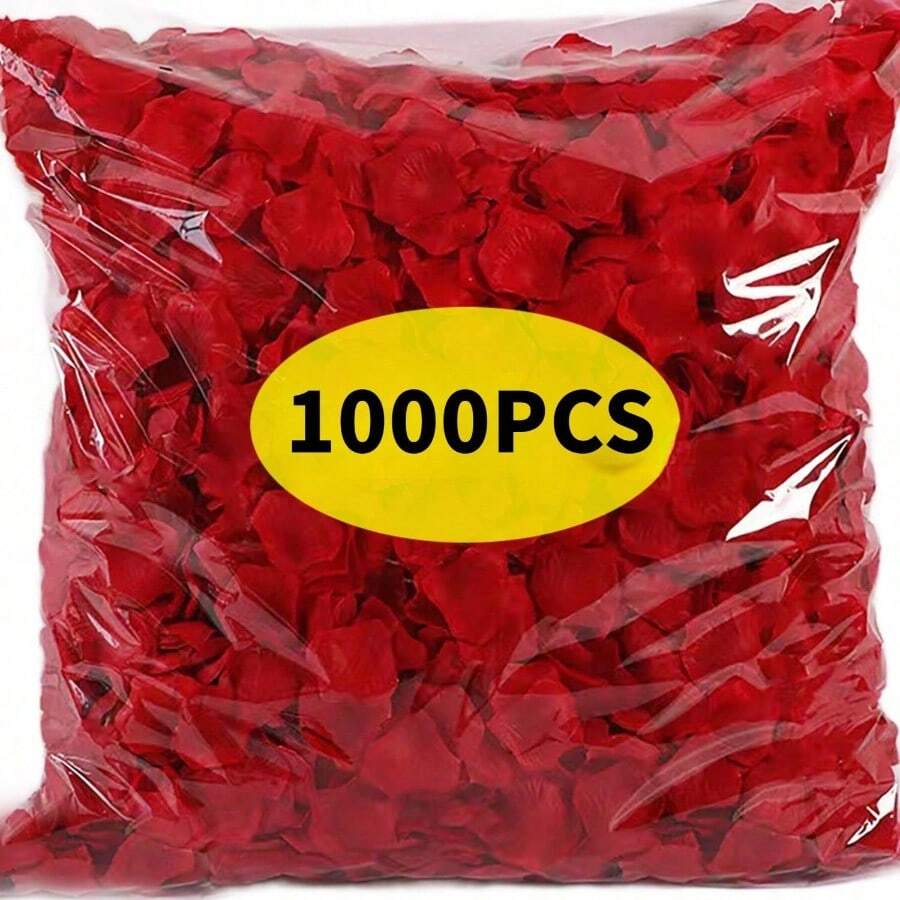500pcs Artificial Red Rose Petals,Romantic Handmade Flowers,Suitable For Wedding Party Room Layout Home Decoration,Birthday Decoration,Table Centerpieces,Bedroom Decoration,Room Decoration,Bathroom Decoration,Valentine's Day Gift,Graduation Decoration - 紅色 - 查看 1