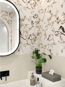 Peel & Stick Bird Pattern Wallpaper - Waterproof, Washable Contact Paper For Living Room, Kitchen, Bedroom - 17.7" X 118.11" Roll - 1PC - View 2