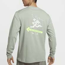 Nike PRIMARY DRI-FIT Crew Neck Long Sleeve T-Shirt, Men's, Light Green - Light Green - View 2