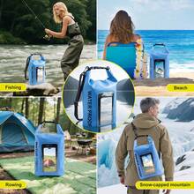 1pc Unisex Waterproof Bag With Touch Screen Window, 2L Large Capacity, Lightweight Dry Bag Backpack With Phone Case, Suitable For Diving, Travel, Swimming, Canoeing, Kayaking, Camping And Beach - Waterproof Bag - View 8