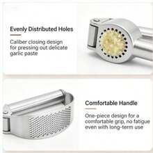 1pc Stainless Steel Garlic Press, Manual Garlic Mincer Easily Crushes Garlic (1pc, Silver) - Silver - View 6