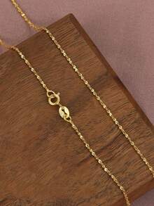 1 pièce Collier délicat pour femme en argent sterling S925 plaqué or, longueur optionnelle 40/45/50/55/60cm, hypoallergénique, chaîne élégante pour la clavicule, chaîne en argent à la mode, convient pour les cadeaux de la Saint-Valentin, l'anniversaire, l'anniversaire, Thanksgiving et Noël - Doré - Voir 17