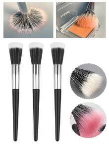 4/2/1pcs Soft Blush Brush, Smoothly And Evenly Applies Makeup For A Refined, Flawless Look - Multicolor - View 1