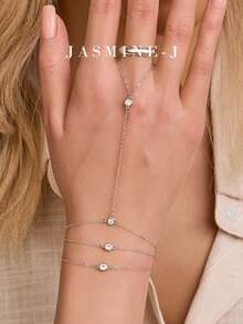 1pc S925 Sterling Silver Bracelet,Gold Bracelet,Hand-Held Chain,Zirconia Bracelet,Multi-Layer Bracelet,Minimalist Luxury Design,Wedding Gift,Holiday Gifts - Multicolor - View 7