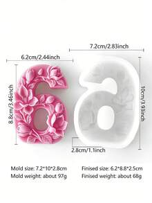1pc Numeric Candle Mold, Easy Release, Fragrant Candle Gypsum Candle DIY Handmade Gift For Women, Silicone Mold, Anniversary, Wedding, Mother's Day, Birthday Party - A - View 18