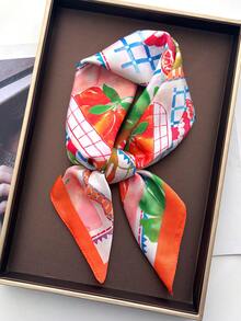 1件装多功能优雅专业空乘风格领巾、头巾、颈巾 - 彩色 - 查看 3