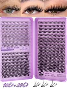640pcs Cluster False Eyelashes, Thick Curly Lash Extension Kit, D-Curl, 8-16mm Mixed Length, DIY Lash Extension Set, DIY Lower Lash Extension Tutorial, Fluffy Soft Individual Lashes, Create Voluminous Natural Y2K Butterfly Makeup Effect, Easy DIY Lash Glue & Remover, DIY Lash Tweezers (Lower Lashes 10D+20D) For Home Use - màu đen - Xem 9