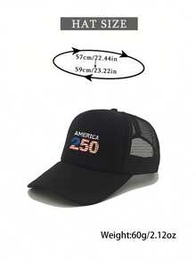 1顶时尚海绵帽，美国建国250周年纪念印花成人卡车司机帽、棒球帽、钓鱼帽，趣味礼物帽，男女皆宜，春夏款 - 彩色 - 查看 5