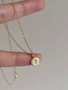 1件S925纯银浪漫玫瑰花吊坠项链，法式优雅宫廷风格，艺术清新锁骨链，百搭女士饰品，适合派对、休闲、节日等场合。 - 花朵 - 查看 2