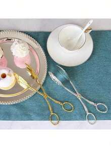 1个优质欧式金属沙拉夹，优雅派对自助沙拉夹，蛋糕摆盘生日派对餐具夹，多功能，适用于厨房、餐厅、酒店，礼盒包装 - 銀色 - 查看 4