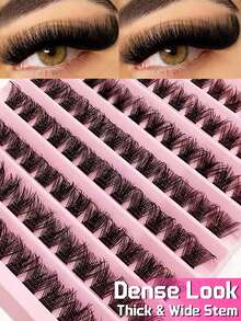 120pcs D Curl 12-16mm DIY Eyelash Extensions, Lightweight Soft Cluster False Eyelashes For Daily Wear, Natural Look Lash Clusters - C - View 1