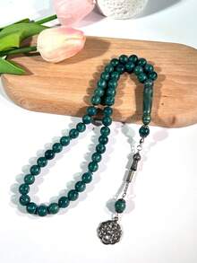 男女通用念珠手链，45颗10毫米树脂单串念珠手链，穆斯林念珠仿琥珀单串手链，简约中东日常情侣手链，男女通用单串念珠手链（TASBIH） - 彩色 - 查看 8