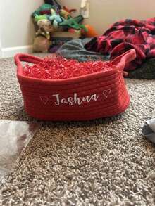 1 chiếc Giỏ đựng đồ nhỏ bằng dây thừng đan thủ công theo yêu cầu, Giỏ đựng đồ để bàn tùy chỉnh cho phòng khách, phòng ngủ, bàn làm việc, đầu giường, Thích hợp đựng mỹ phẩm, đồ chơi, đồ dùng cho thú cưng, điều khiển từ xa, Quà tặng ngày Valentine, Quà tặng cá nhân hóa, độc đáo, lý tưởng cho con gái, học sinh, con trai nhân dịp kỷ niệm, sinh nhật, hoặc dùng khi đi du lịch. - Nhiều màu - Xem 4