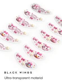 BLACKWINGS 1 Pair/6 Pairs Original Design Eyelash Isolation Pads, Eyelash Extension Lift Pads, Reusable Eyelash Curling Pads, Eyelash Perming Pads - Multicolor - View 5